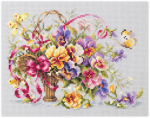 Siuvinėjimo rinkinys Magic Needle Pansy Bouqet 219-377