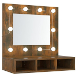 Veidrodinė spintelė su led, dūminio ąžuolo, 60x31,5x62cm