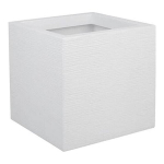 Gėlių vaza Kvadratinė 30 cm - EDA - Grafito spalvos - 21 L - Vidaus / Lauko - 29,5 x 29,5 x H. 29,5 cm - Balta Cerusė
