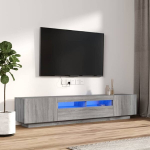 TV spintelių komplektas su LED, Mediena, 2 dalių, pilka ąžuolo spalva