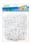 Balti dekoratyviniai pomponai 120 vnt./1 cm