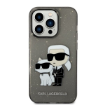 Karl Lagerfeld IML Glitter Karl and Choupette NFT iPhone 14 Pro Black