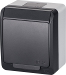 Hermetinis vienvietis lizdas Hermes Ip44, 16a/250v, pilkas