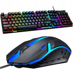 RGB žaidimų klaviatūros ir pelės rinkinys