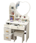 Tualetinis staliukas ir kėdė ForrestDecor Aurelian, balta