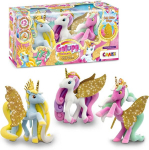 Vienaragių figūrėlės Galupy Unicorn Gold Edition, 3 vnt.