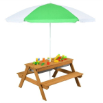 Vaiki&scaron;kas pikniko stalas su skėčiu Costway, 92x86x50 cm, įvairių spalvų