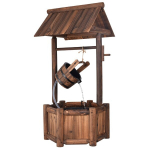 Costway Wishing Well vandens fontanas su krioklio funkcija 58,5 x 51 x 117 cm ruda
