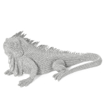 Dekoratyvinė figūrėlė "legwanas", 31 cm, sidabrinė