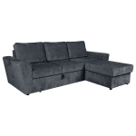 Kampinė sofa-lova Home4you INGMAR antracito pilkos spalvos su patalynės dėže