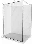 Walk-in du&scaron;o sienelė Mexen Kioto, Brushed nickel, juodas ra&scaron;tas, 140 x 200 cm