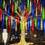 USB maitinamas LED meteorų lietaus &scaron;viesos girlianda,  Mi&scaron;rus