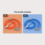 3 in 1 USB įkrovimo laidas, Oranžinė + Mėlyna