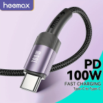 USB-C PD 100W greito įkrovimo laidas, Violetinė