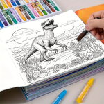 Dinozaurų pasaulio spalvinimo knyga