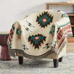 Boho antklodė su kutais, 127,0*152,4 cm