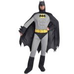 Klasikinis suaugusiųjų Batman kostiumas - CIAO - Dydis L - Kostiumas su pamink&scaron;tintais raumenimis - Daugiabriaunis - Pilkas