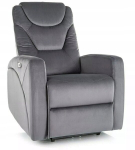 Signal Meble Kronos Velvet Recliner Armchair &ndash; Pilka, modernus komfortas su klasikiniu stiliumi