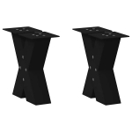 Kavos staliuko kojelės x formos 2 vnt juoda 40x(30-31) cm