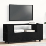 Tv spintelė su ratukais, juodas ąžuolas, 102x34,5x43cm, mediena