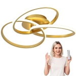 Pakabinamas LED lubų &scaron;viestuvas auksinis gold su pulteliu, 3 &scaron;viesos spalvos, loft