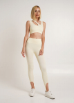 Besiūlės rievuotos tamprės su kilpomis LEGGINGS RIB STRIPE GIULIA x Lichi by Lichi, spalva milk