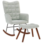 Supama kėd，poilsio kėdėė su taburete Light Grey Velvet CFE177755
