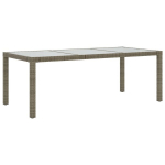 Sodo stalas，Lauko stalas, pilkas, 190x90x75cm, grūdintas stiklas/poliratanas CFE847829