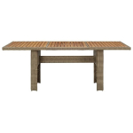 Sodo valgomojo stalas，Lauko stalas, rudos spalvos, 200x100x74cm, poliratanas CFE590781