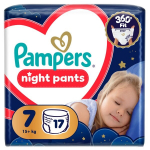 Pampers Night Pants Sauskelnės-Kelnaitės, 7, 17 vnt.