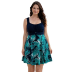 Moteri&scaron;ka maudymosi suknelė su formuojančiu efektu tummy control ir integruotu maudymosi kostiumu Saitdress, mėlyna, XL