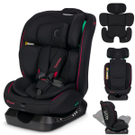 Automobilinė kėdutė su reguliuojama galvos atrama, montavimas diržais Lionelo Aart I-Size Black Red, 0-36 kg, 40-150 cm