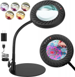 LED didinamasis stiklas - lupa su ap&scaron;vietimu ir stovu