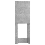 vidaXL Skalbimo ma&scaron;inos spintelė, betono pilkos spalvos, 64x25,5x190cm