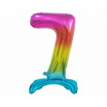Folijinis balionas Beauty & Charm, vertikalus numeris 7, vaivoryk&scaron;tės spalvos, 74 cm