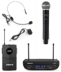 Vonyx WM82C skaitmeninis UHF 2 kanalų belaidžio mikrofono rinkinys su rankiniu ir korpusu