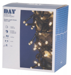 Klasterinė &scaron;viesos grandinėlė 25m, 1000LED &scaron;iltai balta, maitinimo &scaron;altinis, vidaus / lauko, IP44