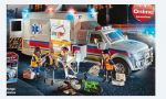 PLAYMOBIL 70936 Amerikos greitosios pagalbos automobilis su gelbėtojais ir sužeistaisiais, &bdquo;City Action&ldquo;, &bdquo;The Rescuers&ldquo;