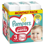Sauskelnės-kelnaitės Pampers Pants Monthly Pack 3 dydis, 6-11 kg, 204 vnt.