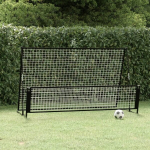 vidaXL 2-1 Futbolo vartai su atmu&scaron;imo sienele, 202x104x120cm, plienas