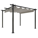 Sodo pavėsinė, su įtraukiamu stogu, 3x3 m, kreminė