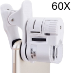 Telefono mikroskopas 60x su LED UV &scaron;viesa, objektyvas telefonui, padidinimo stiklas, ki&scaron;eninis didinamasis lę&scaron;is