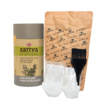 Augaliniai tamsiai &scaron;viesios pelenų spalvos plaukų dažai Dark Ash Blond Sattva Ayurveda, 150g