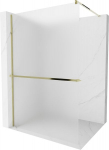 Walk-in du&scaron;o sienelė Mexen Kioto+ su lentynėle, gold/matinis stiklas, 70,80,90,100,110,120x200 cm