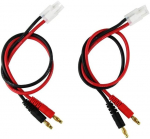 2 vnt. "Tamiya" įkrovimo kabelis su 4 mm aukso kontaktų ki&scaron;tuku Banano ki&scaron;tukas 14AWG 30 CM