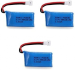 3 vienetai 3,7 V, 380 mAh įkraunamų lipo baterijų, skirtų Rc kvadrikopteriams HUBSAN X4 H107L H107C H107D H107 V252 JXD 385