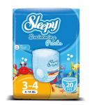 Maudymosi sauskelnės-kelnaitės, Dydis 3-4 (4-14 Kg)