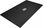 Stačiakampis du&scaron;o padėklas Mexen Hugo SMC su sifonu, Black+Inox, 110,120,130,140,150,160,170,180,200 x 100 cm