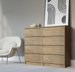 Komoda 3xEliving DEMI su 8 stalčiais, 120 cm, spalva: lanceto ąžuolas