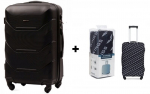 Didelis lagaminas Wings TD147 L, juodas + apvalkalas
